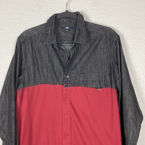 Uniqlo colorblock denim tunic duster - Picture 3 of 7